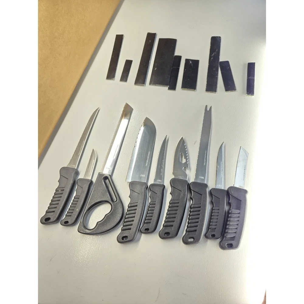 Fishing 9-Piece Knife Set Stainless Steel Fillet Chopper Saw Serrated Surgical